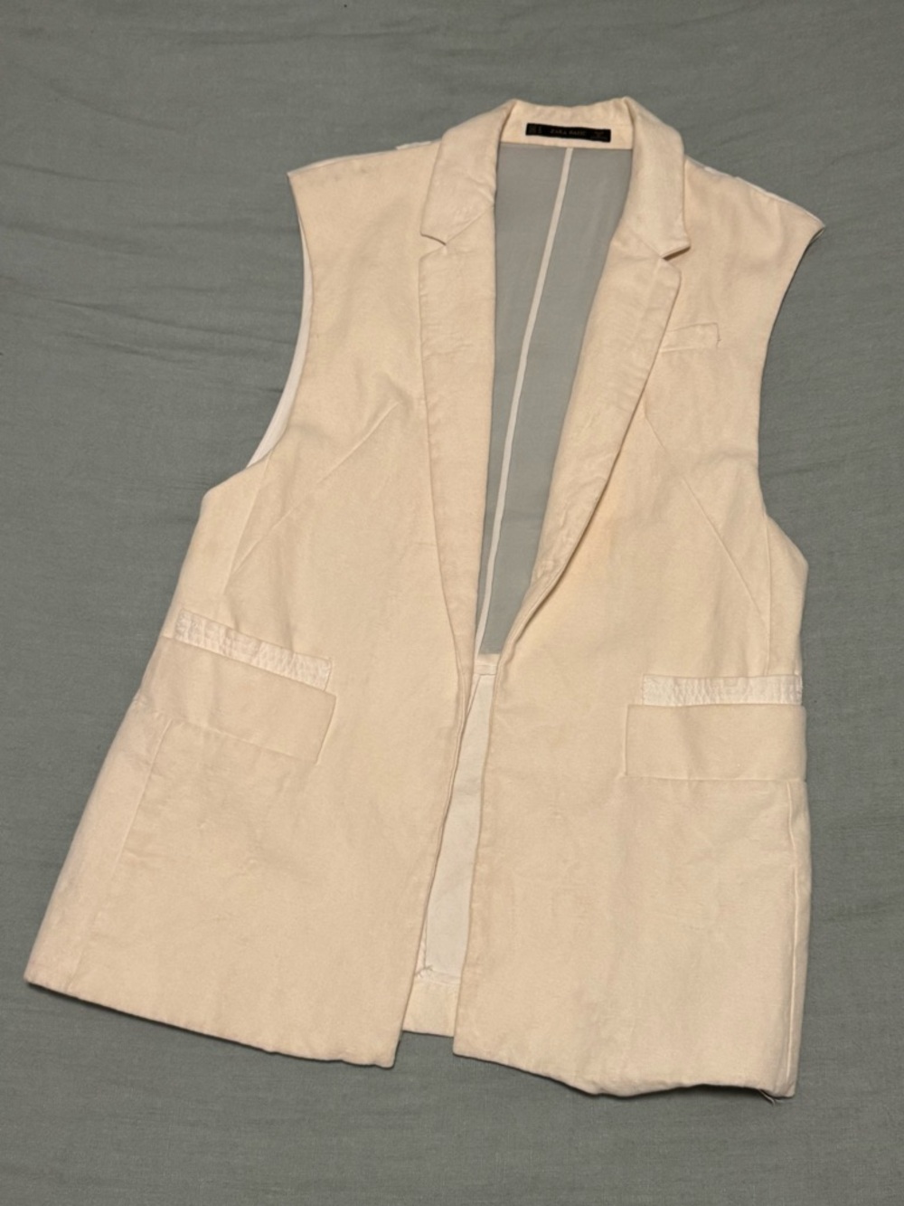4/$20 - Zara Cream Ivory Vest Sheer Back Top Blazer (medium)